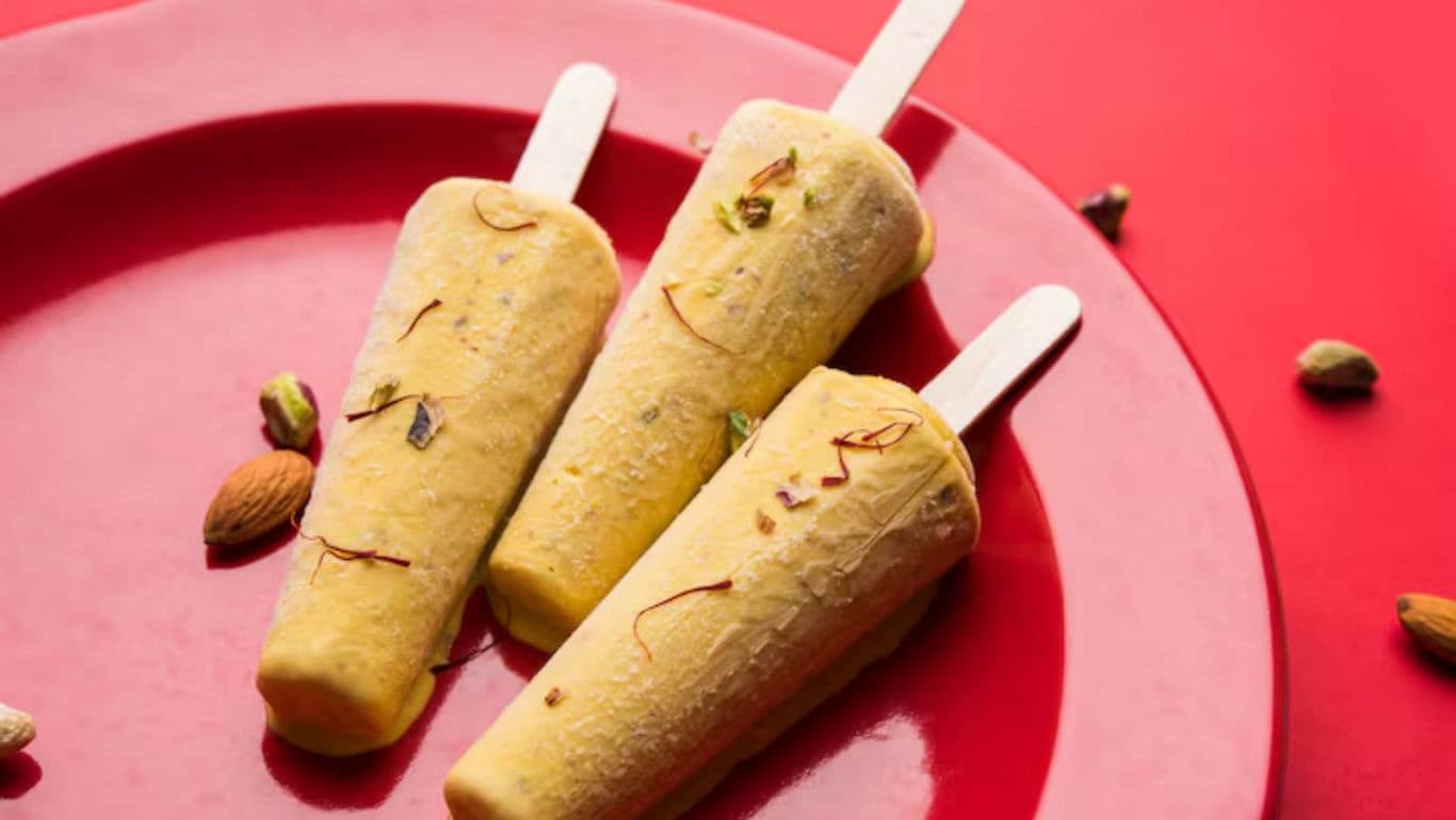 Traditional Indian kulfi ice cream sticks