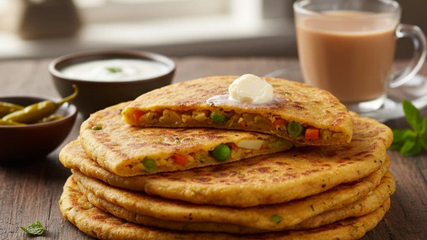 Curry Parathas for breakfast 