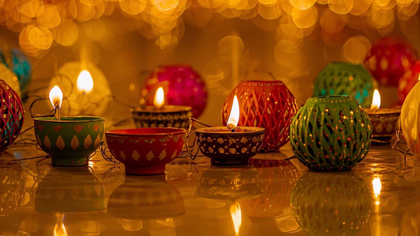 Lit up diya