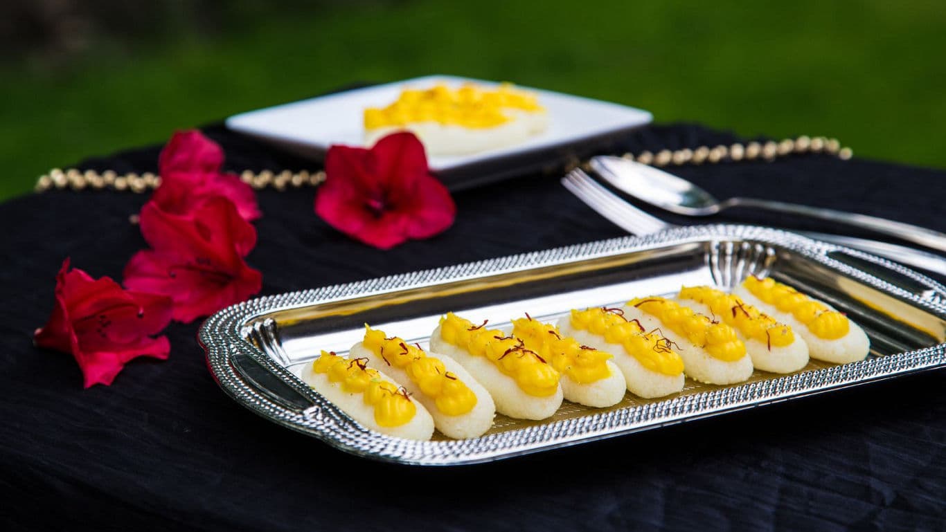 cham cham arranged on a festive plate