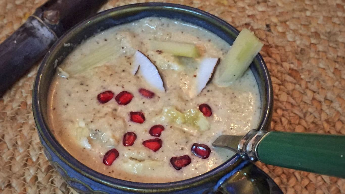 Traditional Dessert with Pomegranate Garnish