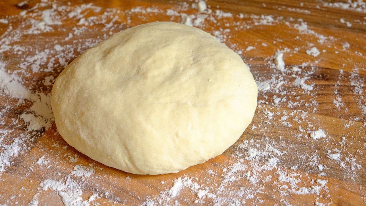 Kneaded dough on a table