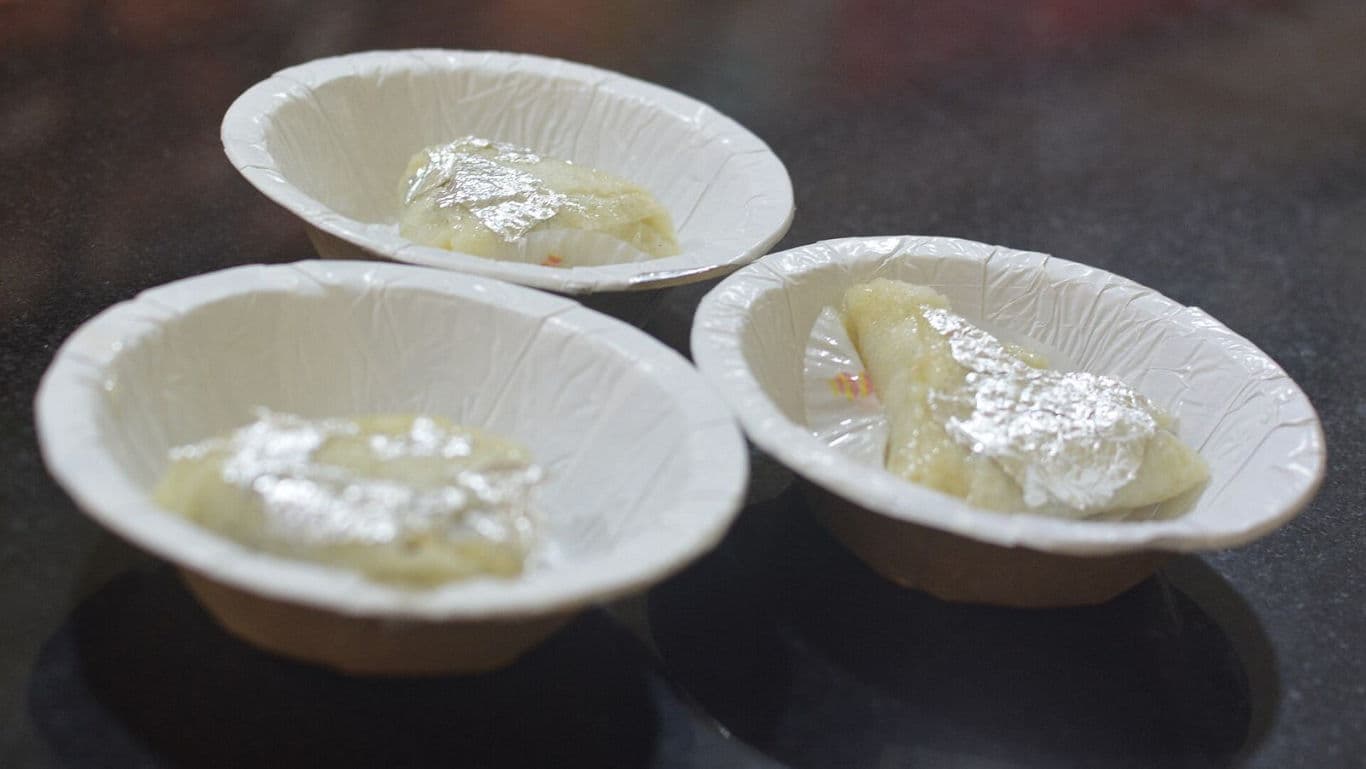 Traditional Indian Sweets Served in Leaf Bowls