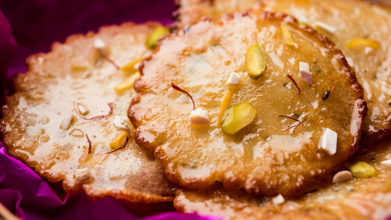 Close-up of traditional Indian dessert