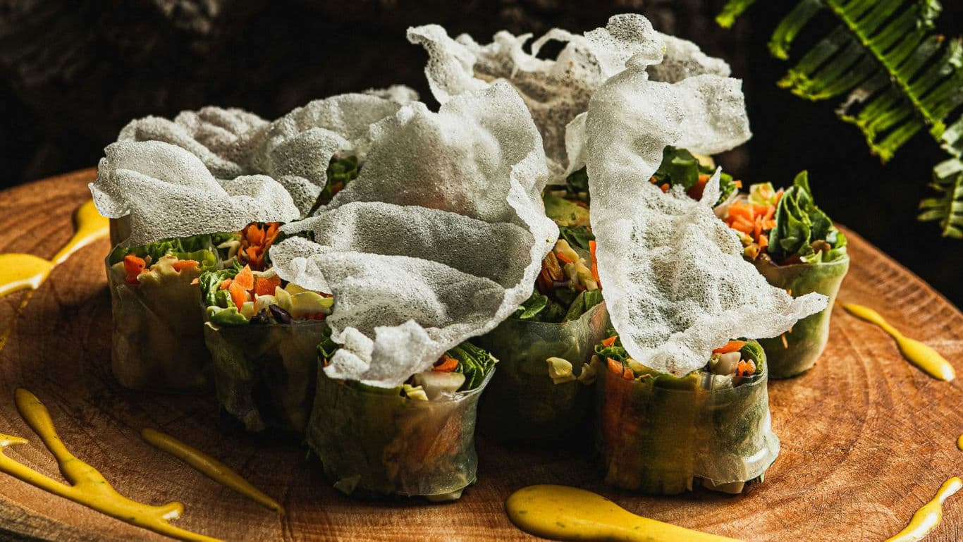 Fresh Vegetable Spring Rolls with Crispy Rice Paper