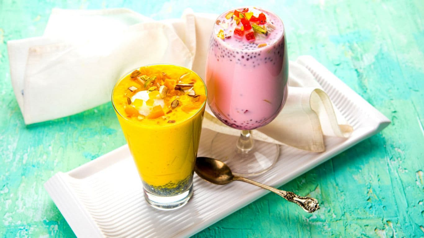 Mango and strawberry falooda