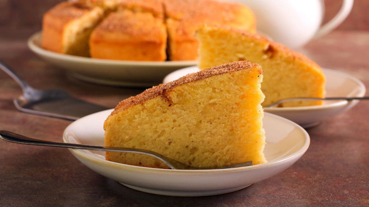 A slice of mawa cake
