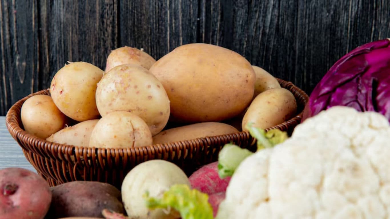 Fresh Vegetables in Rustic Setting