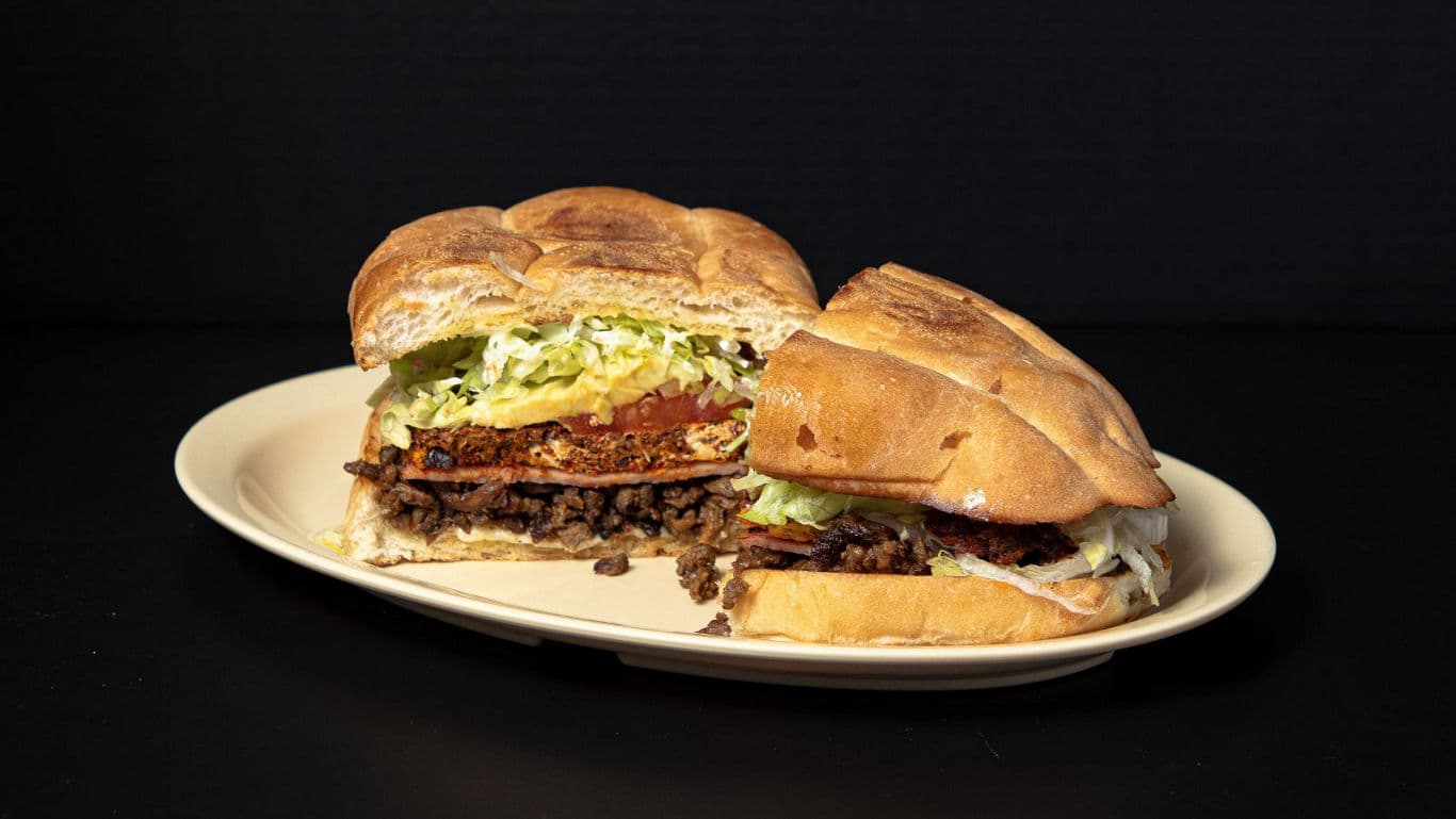 Closeup of Mexican torta