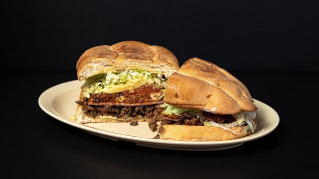 Closeup of Mexican torta