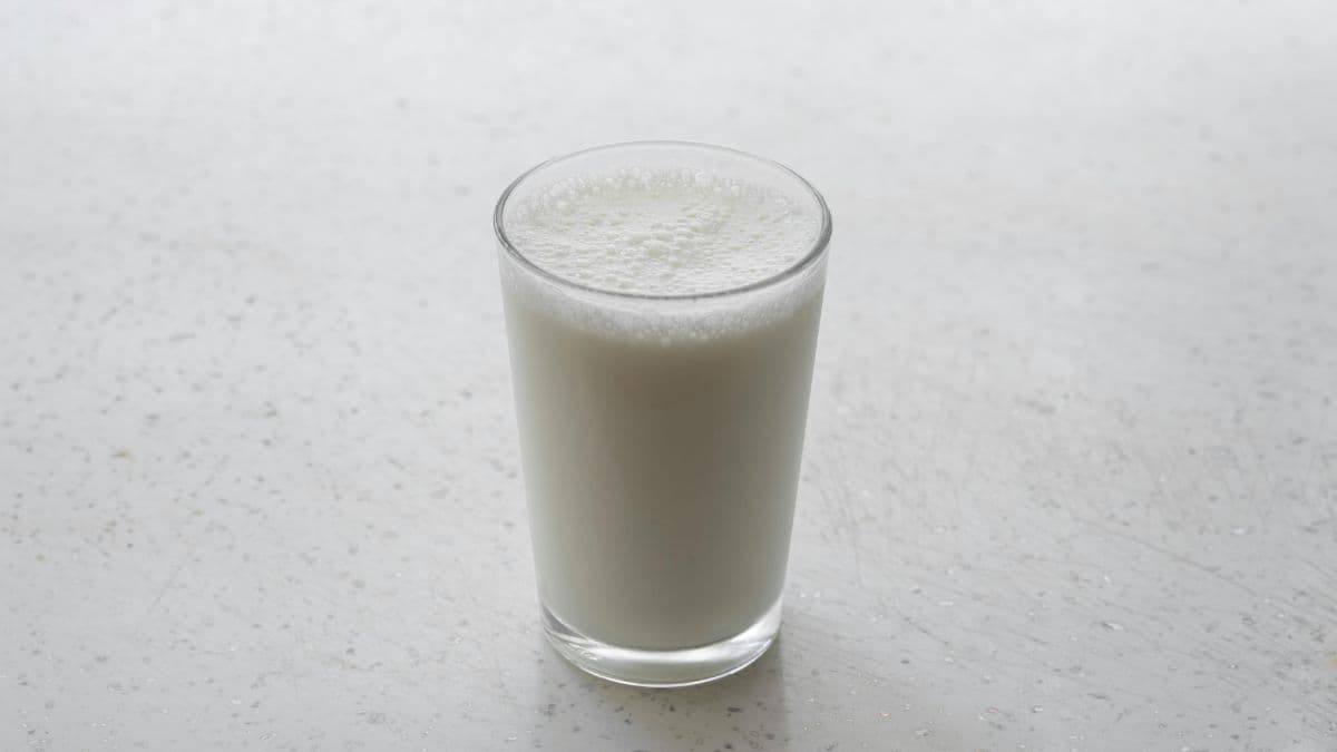 A glass of milk