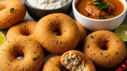 Golden millet medu vadas served with coconut chutney