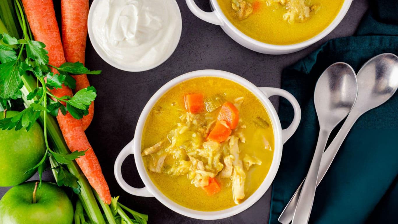 Mulligatawny Soup in bowls