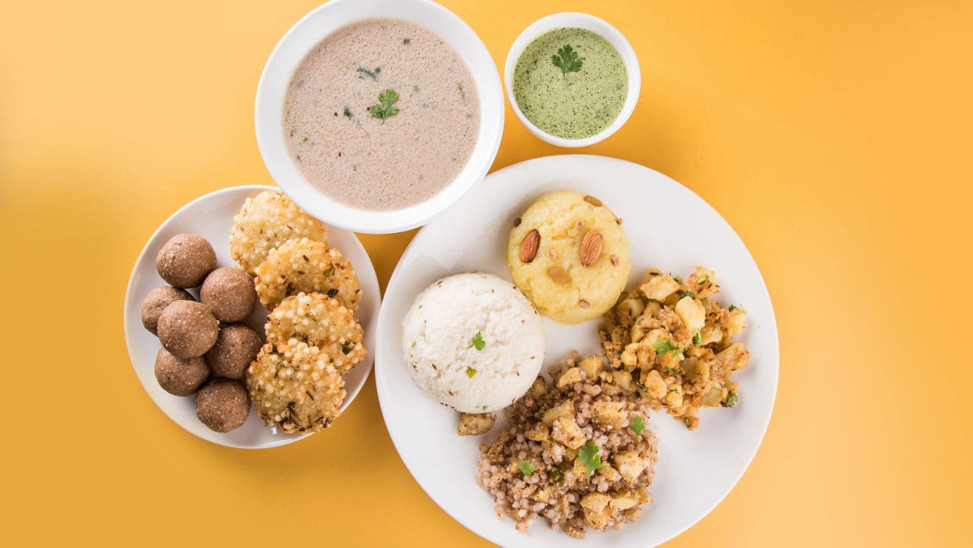 Navratri vrat thali.