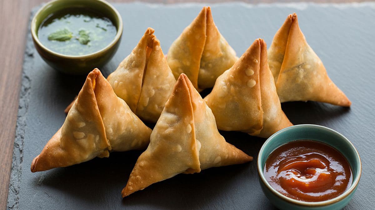 Samosas on a plate