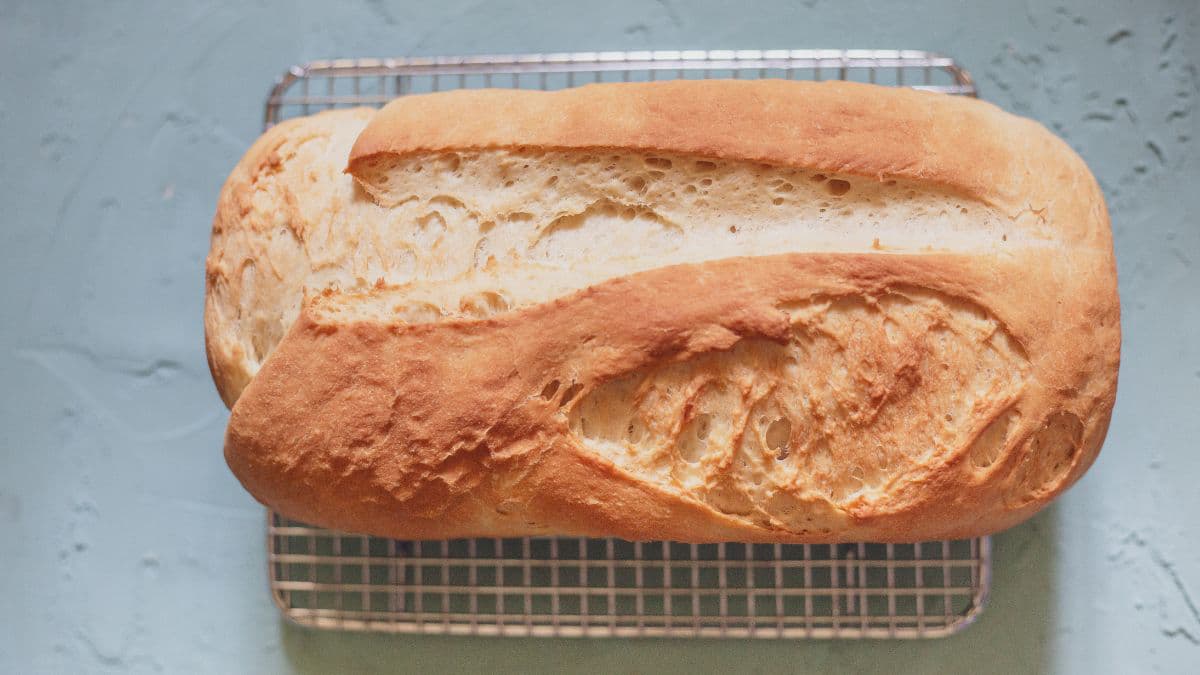 bread on a wire rack