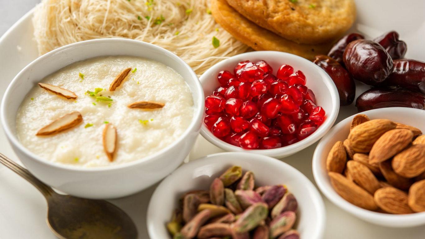 Traditional dessert with nuts and fruits