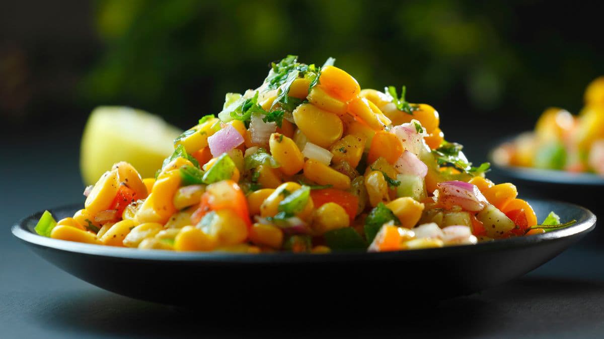 Plate of corn salad
