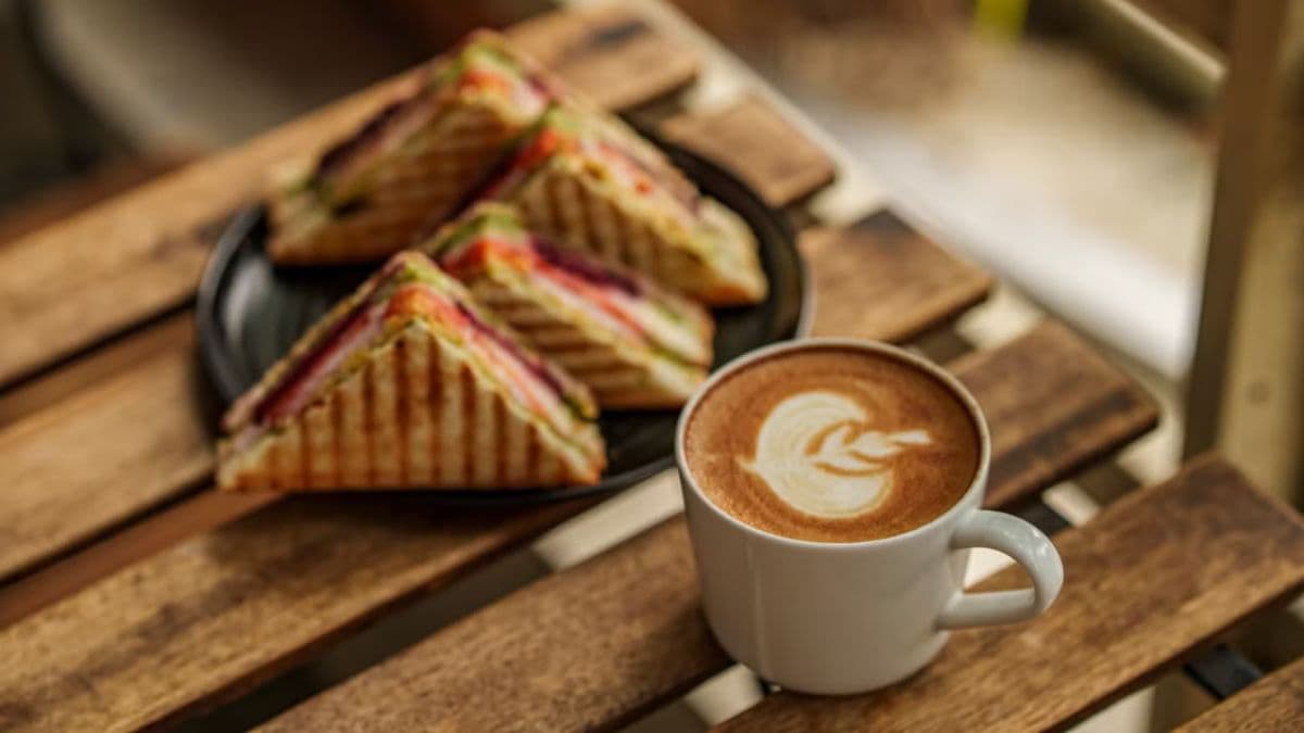 Coffee and grilled sandwiches