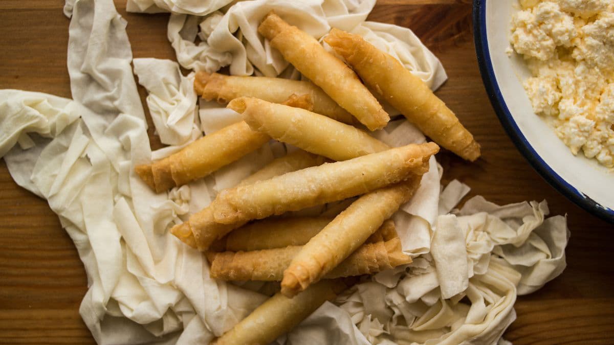 Cigar rolls on the table