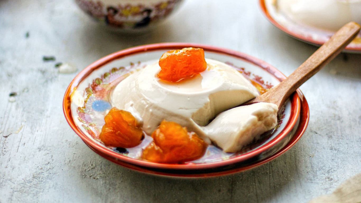 Italian panna cotta with fruits