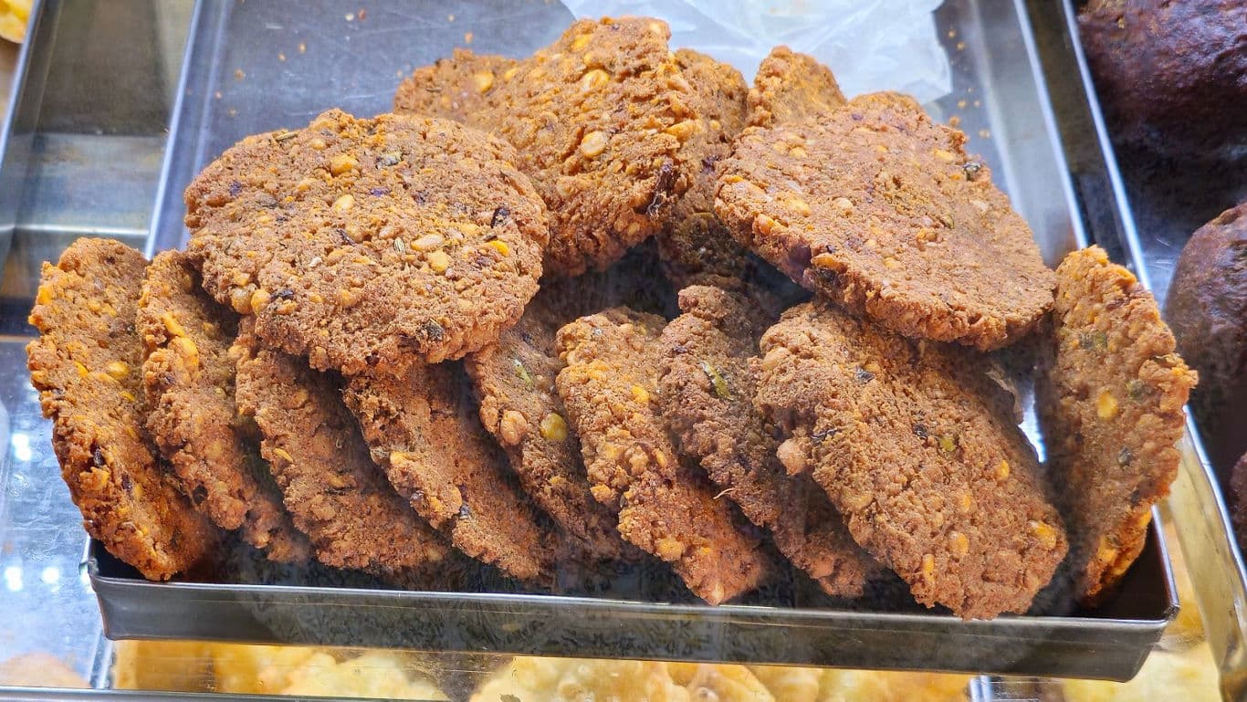 Tray of crispy fried lentil patties