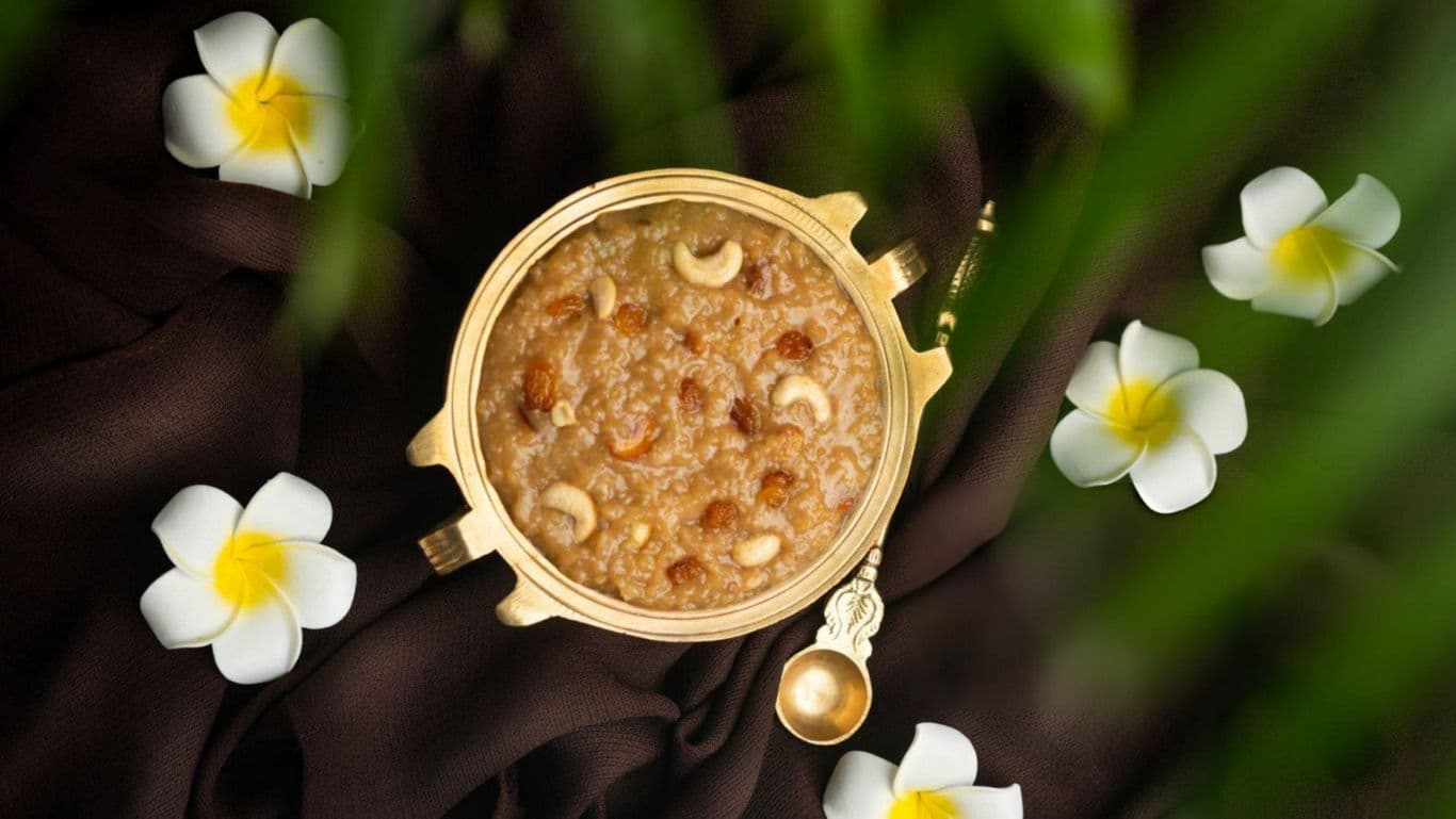 Payasam in a metal bowl
