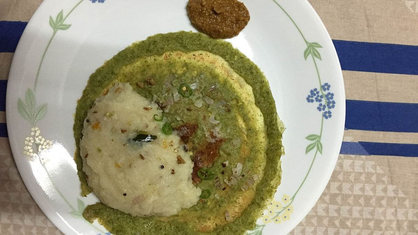 South Indian Breakfast with Chutneys on Plate