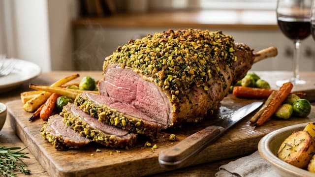 Pistachio-Crusted Lamb Leg