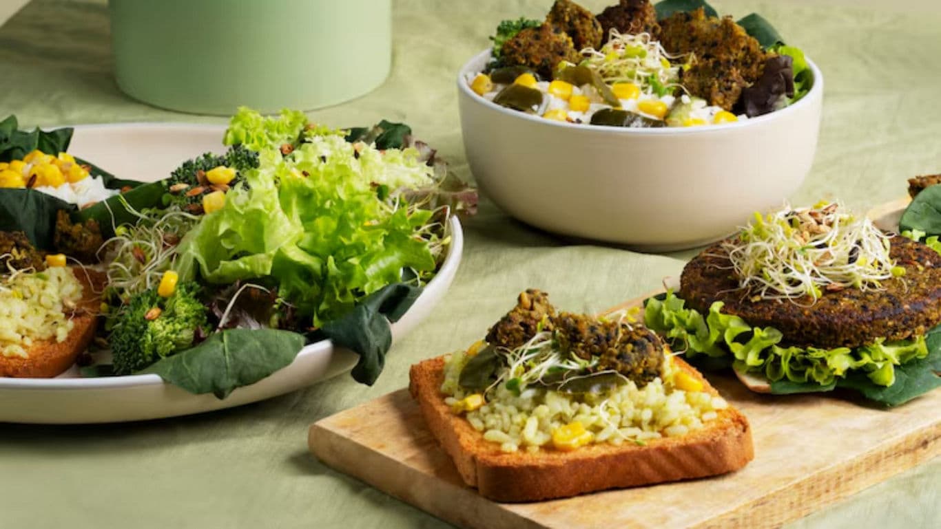 Healthy Vegan Dishes with Fresh Greens