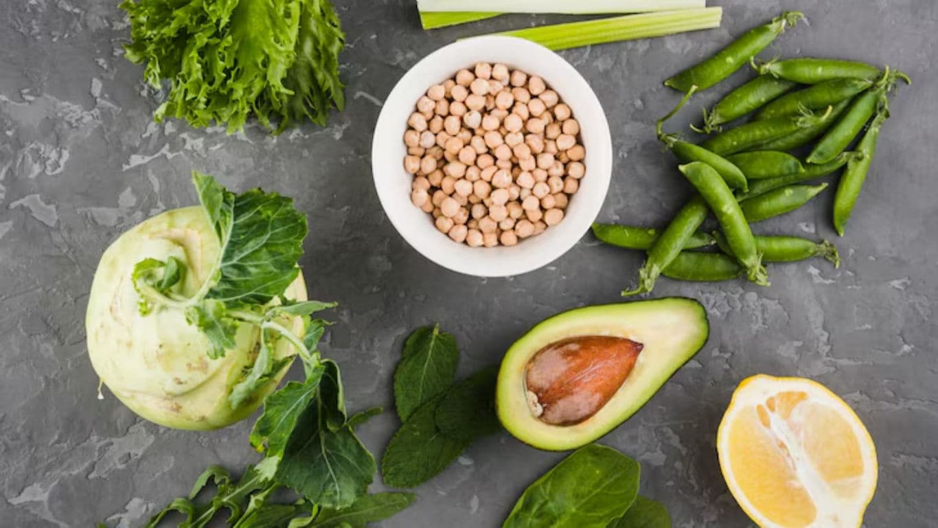 Fresh Ingredients with Avocado and Chickpeas
