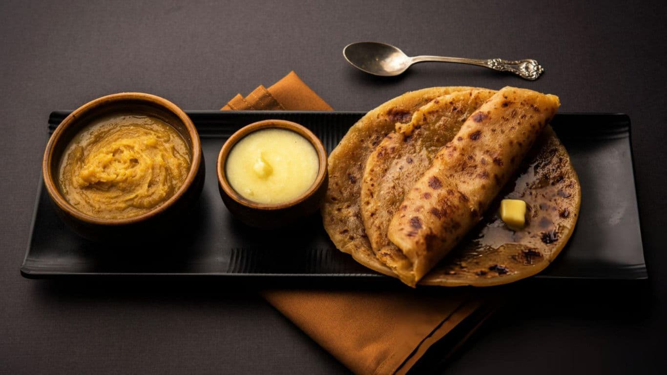 Traditional Indian Sweet Paratha Meal