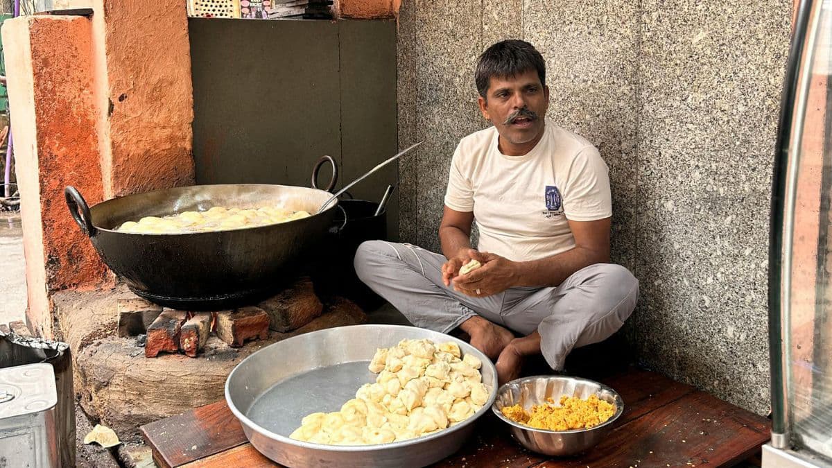 Person cooking street food