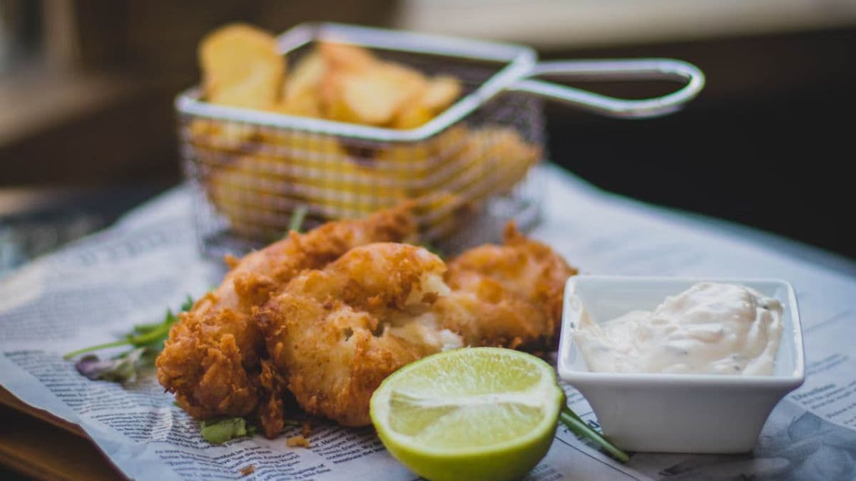 fried fish with dips and chips basket
