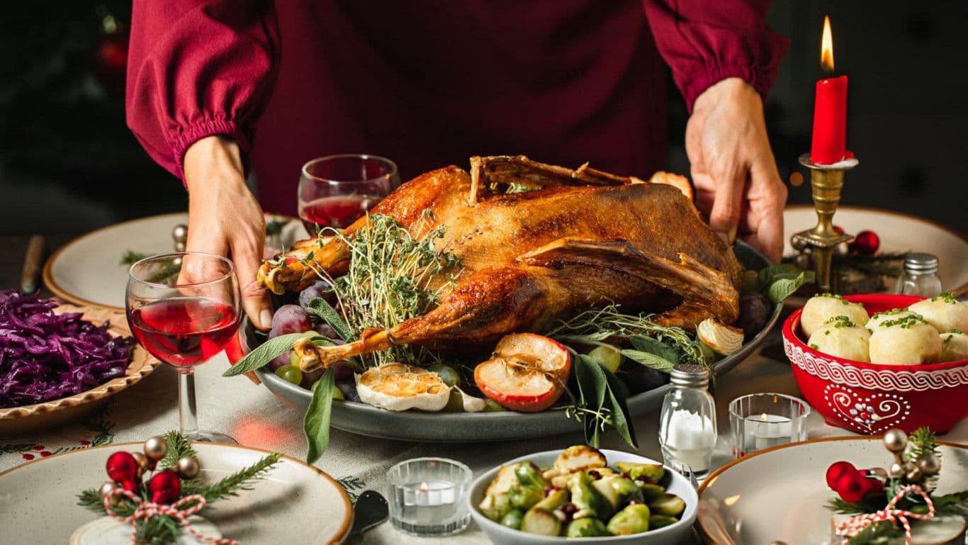 Festive Roast Turkey Dinner Setting