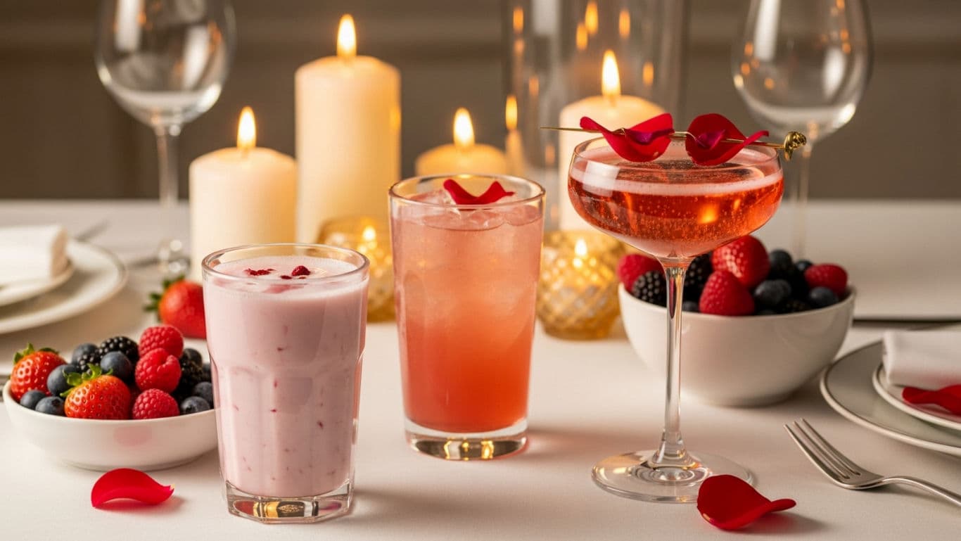 Elegant rose-infused drinks for Valentine's week