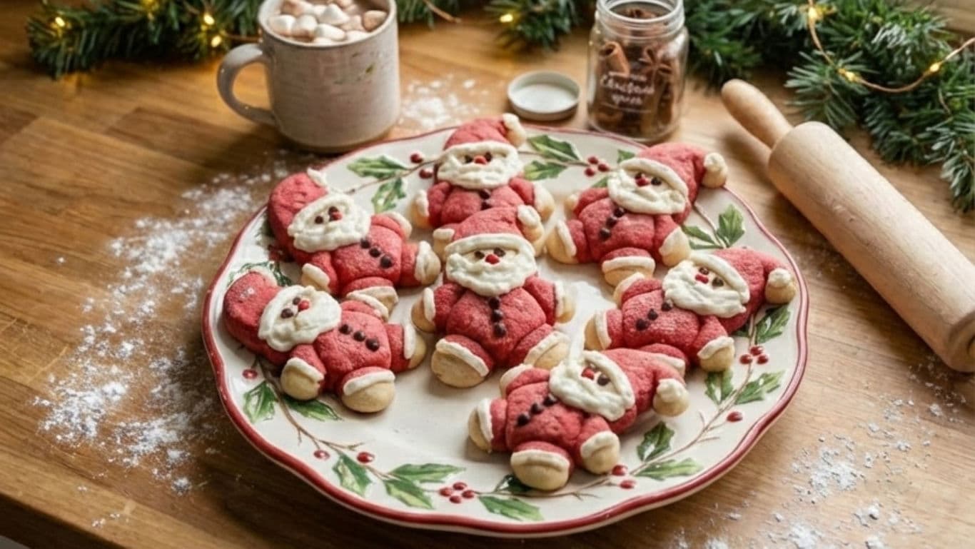 Festive Santa-Shaped Holiday Cookies
