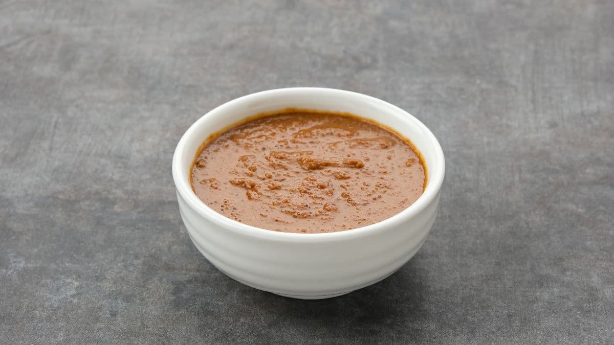 peanut sauce in a small bowl