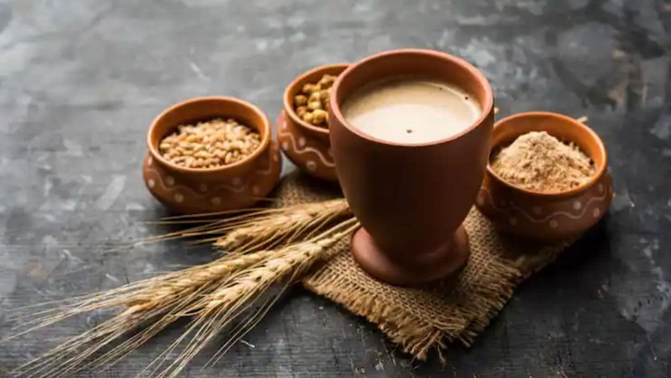 Traditional Drink with Grains in Clay Cups
