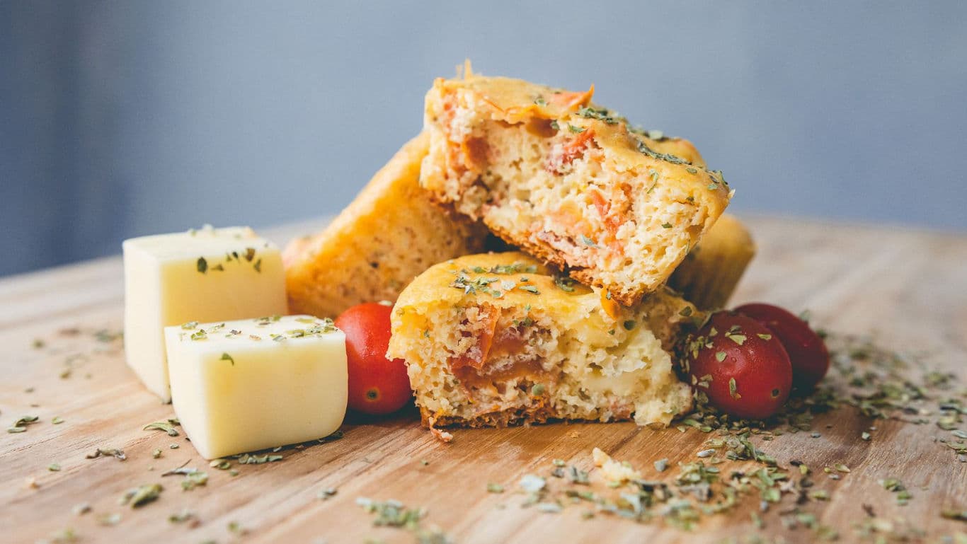 Savory bread with cheese and tomatoes