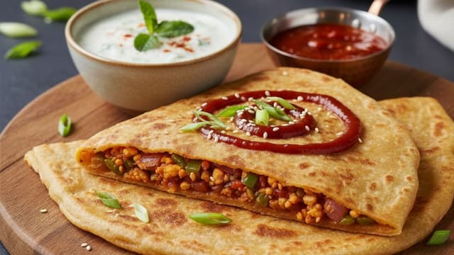 Schezwan paneer stuffed paratha