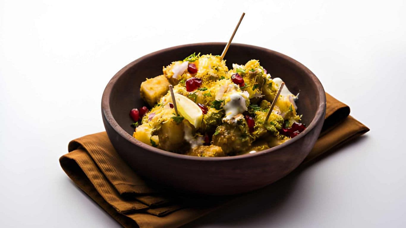 Bowl of savory Indian street food