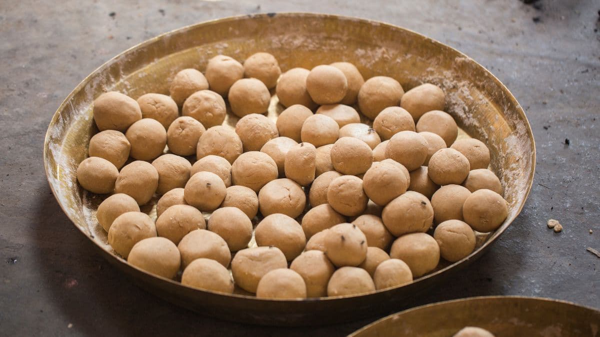 Dough balls on a table