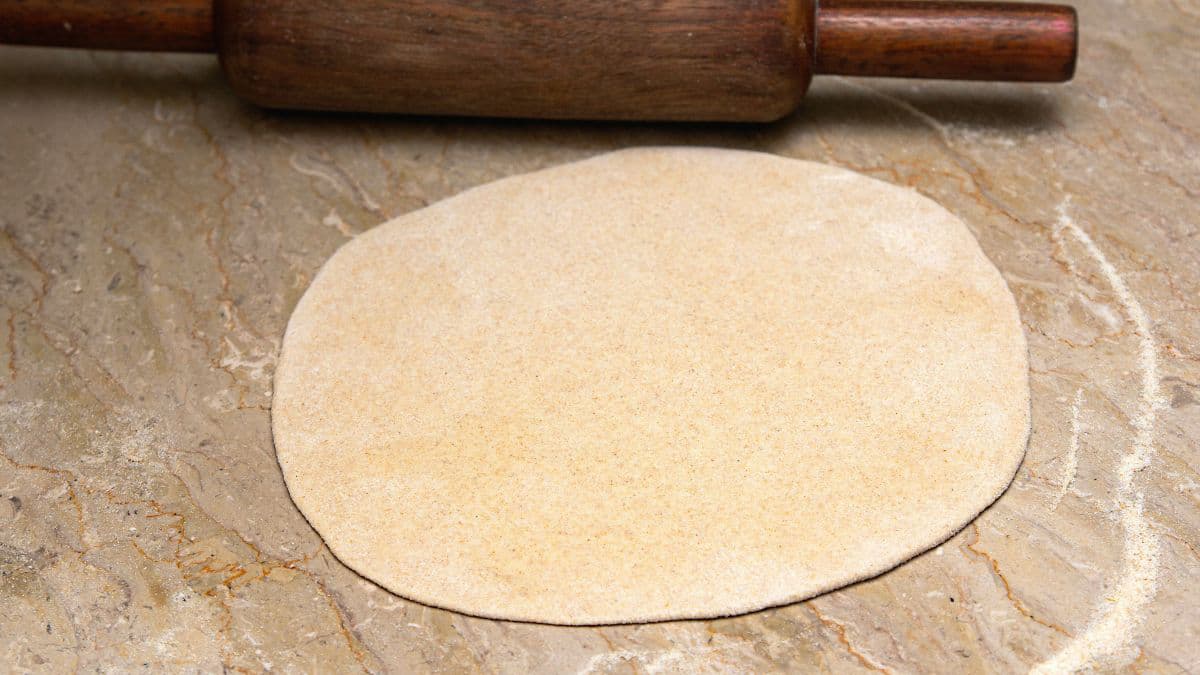 Rolled roti in the kitchen