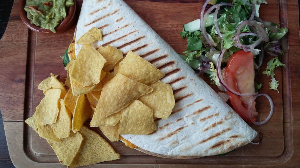Tortilla chips in a platter