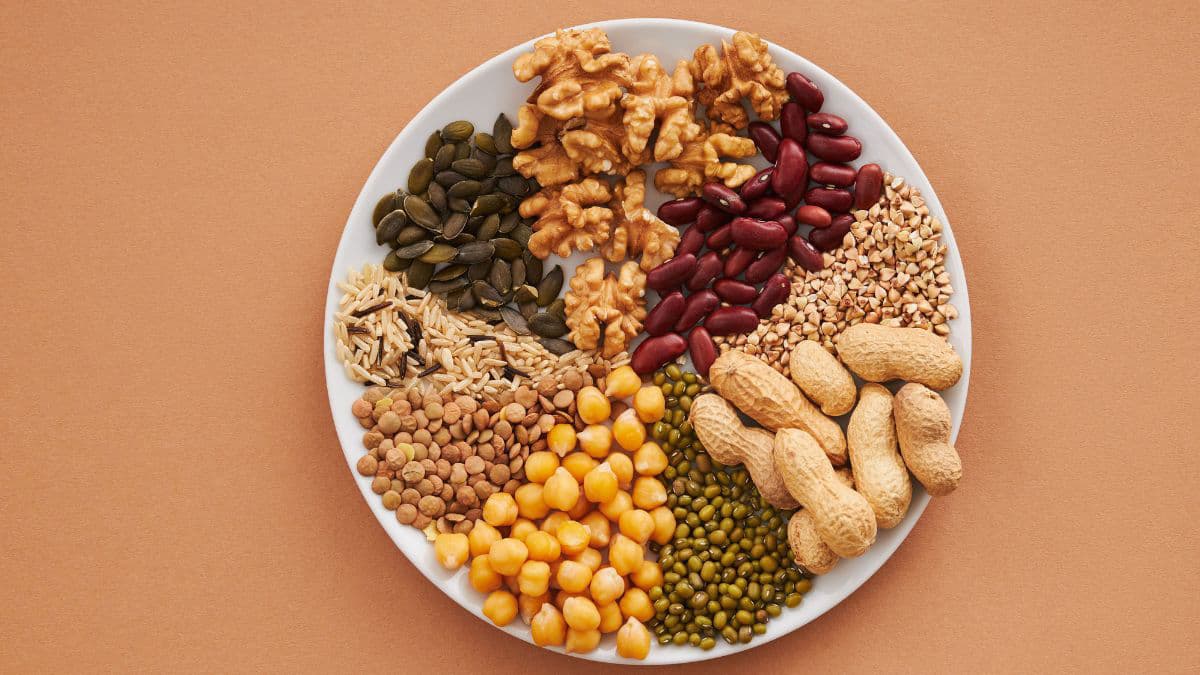 Healthy vegetarian protein plate