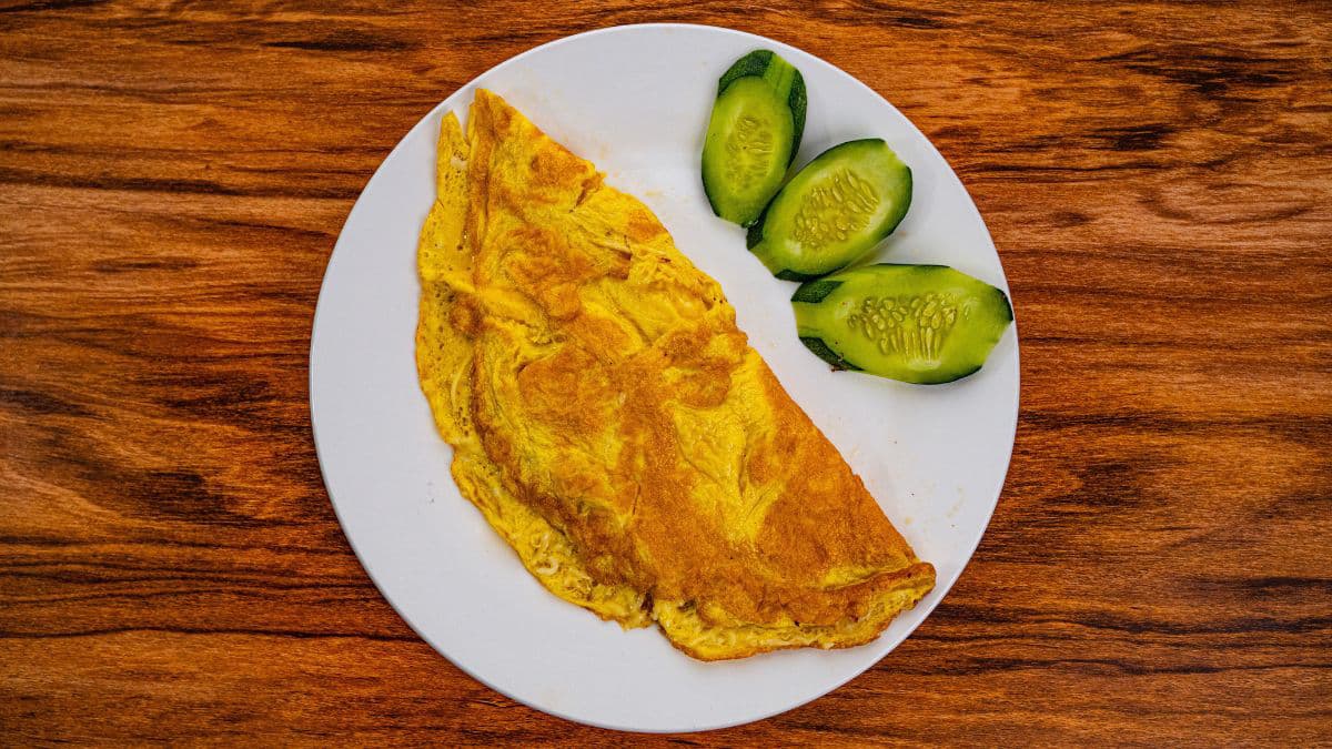 Loaded omelette with fresh vegetables