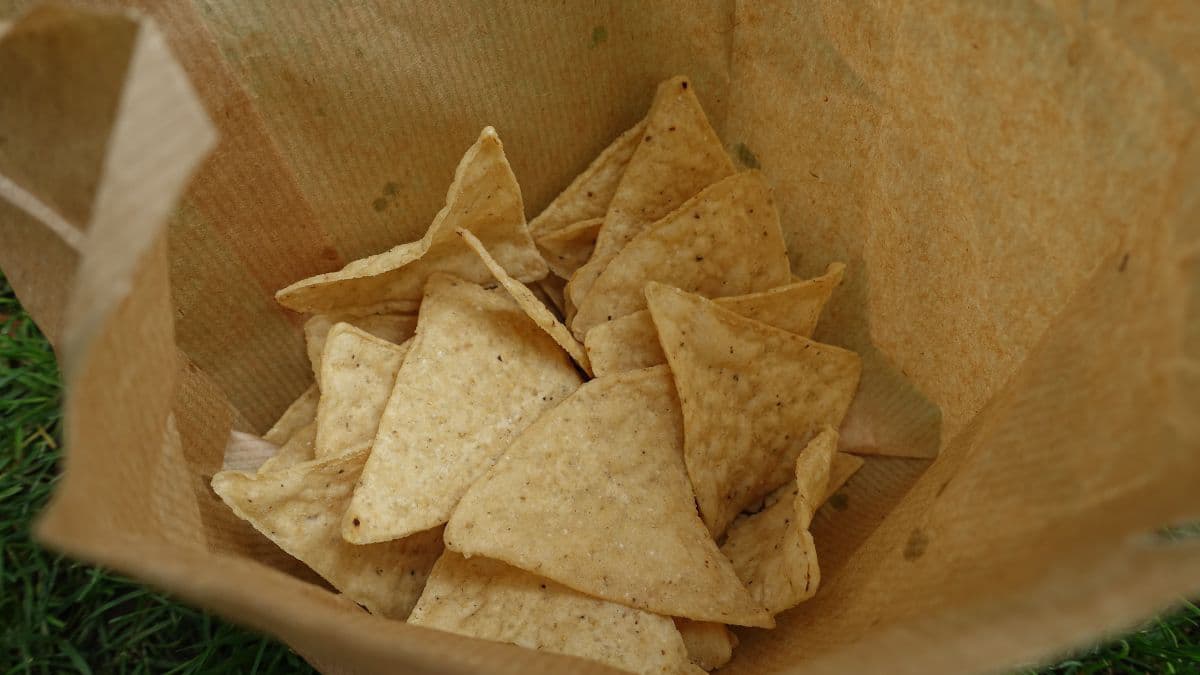 Tortilla chips in a packet