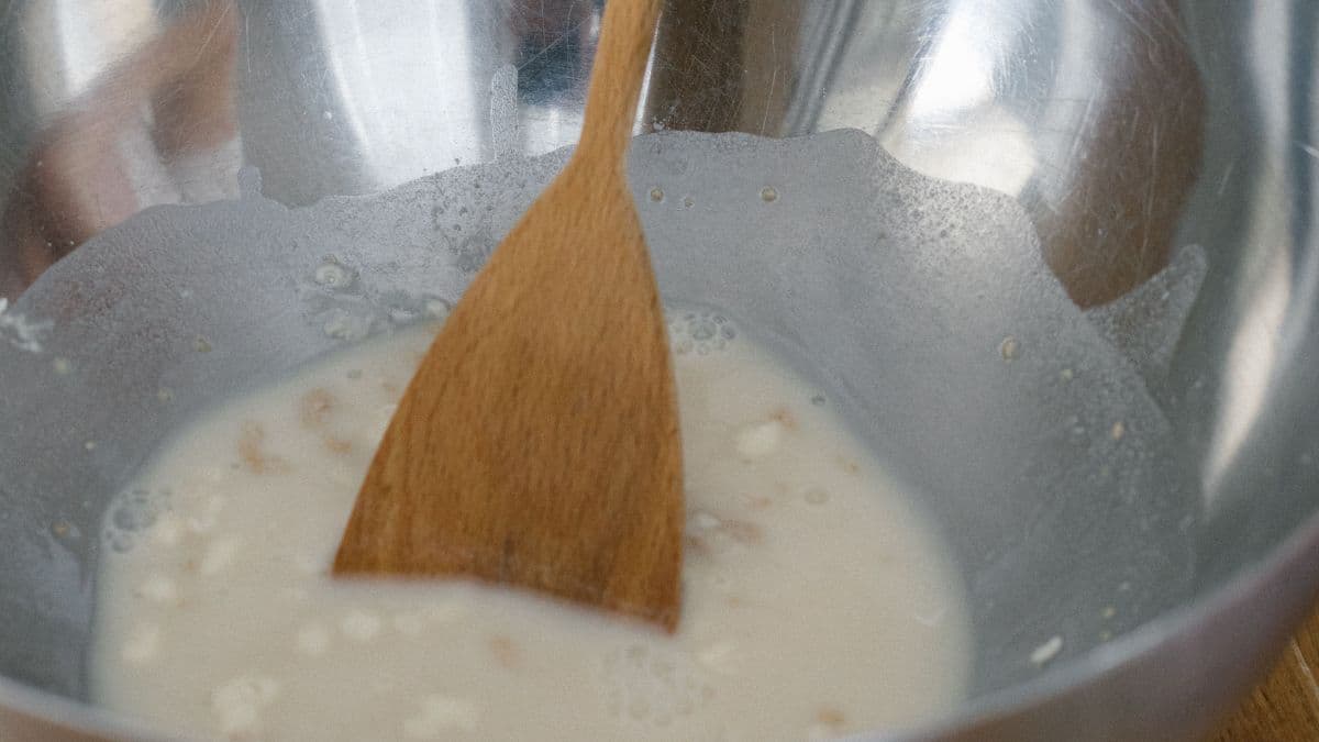 Yeast mixture in a bowl