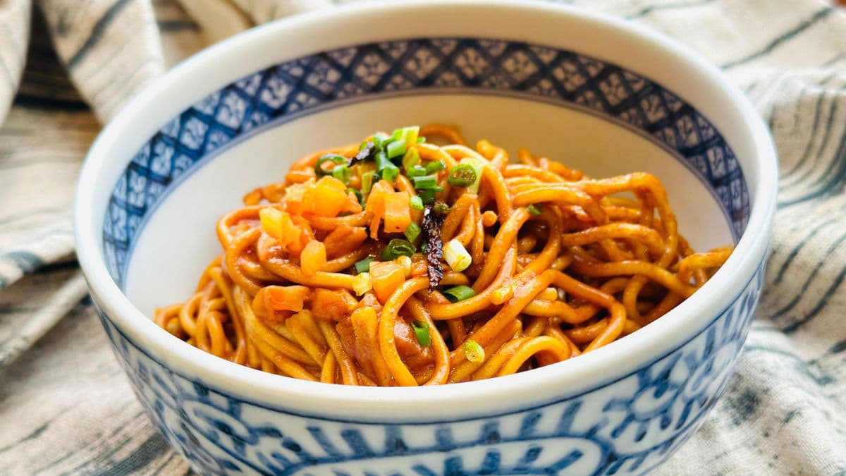 Khapli wheat flour butter garlic noodles